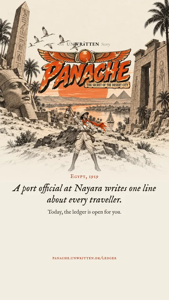 Story frame: “A port official at Nayara writes one line about every traveller.”